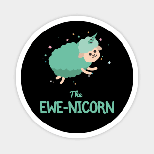 Cute Sheep Ewe Pun | Funny Unicorn Magnet